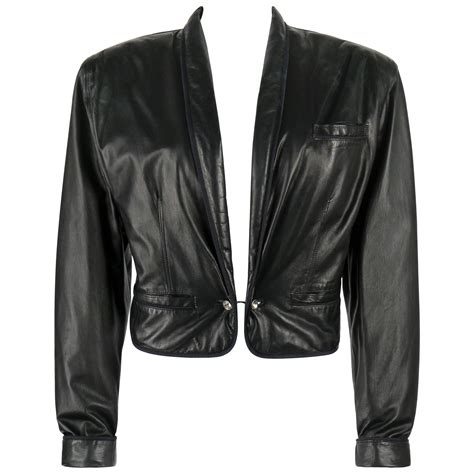 1980s versace jacket|INSTANTE by VERSACE 1980s Waisted Leather Jacket S.